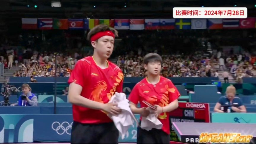 中国女乒孙颖莎王楚钦对阵中华台北林昀儒陈思雨，决胜时刻打疯了！